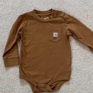 Carhartt Kids Brown Long Sleeve Bodysuit
